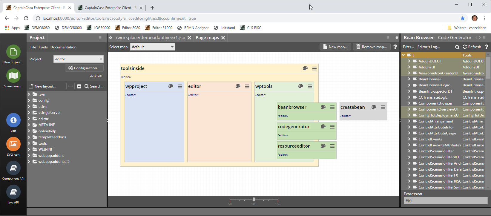 Screen Map Editor - CaptainCasa Enterprise Client
